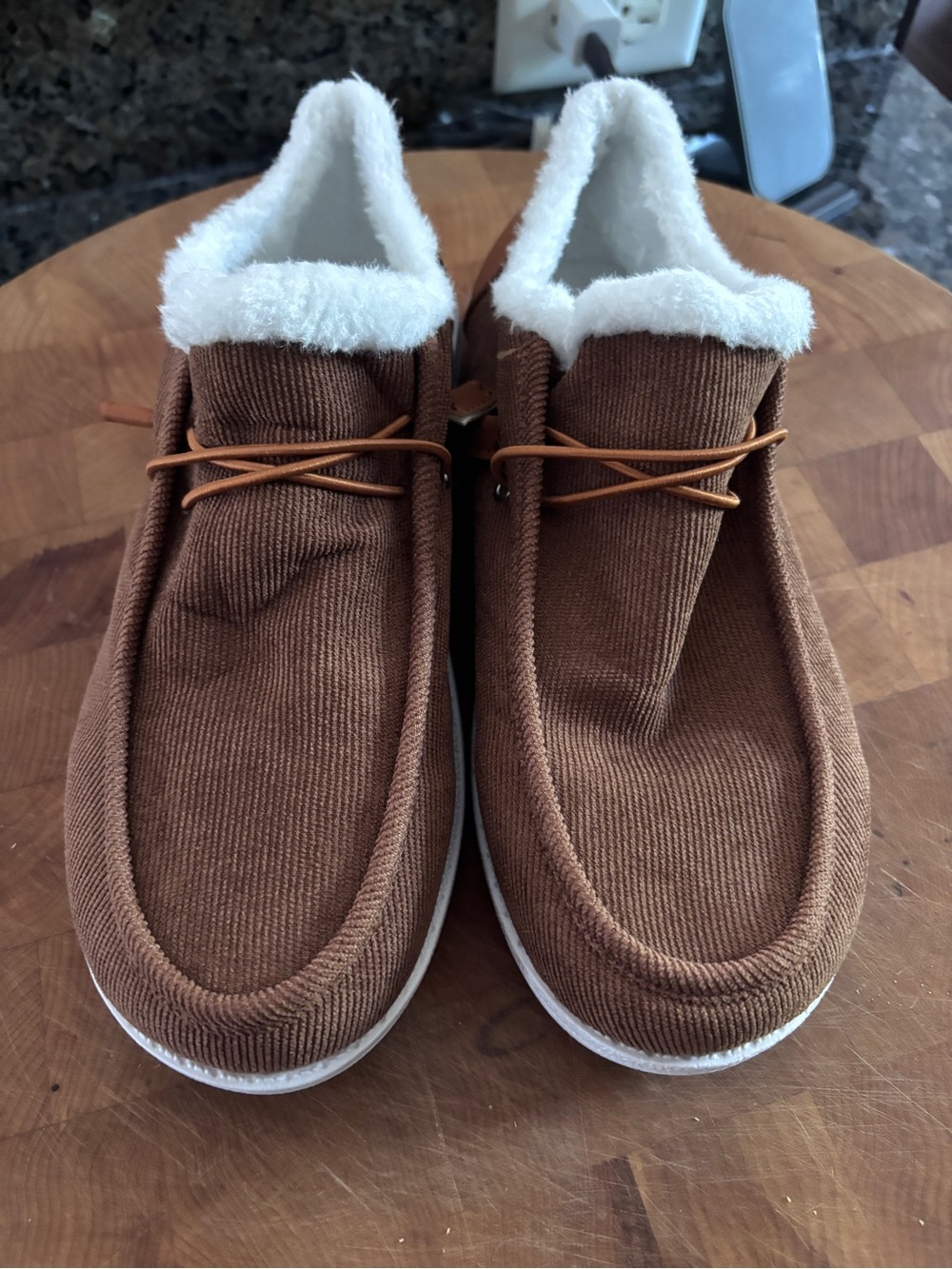BRAND NEW Women’s Corduroy Slip-Ons with Faux Fur - Hey Dude Style - SZ 9-9.5